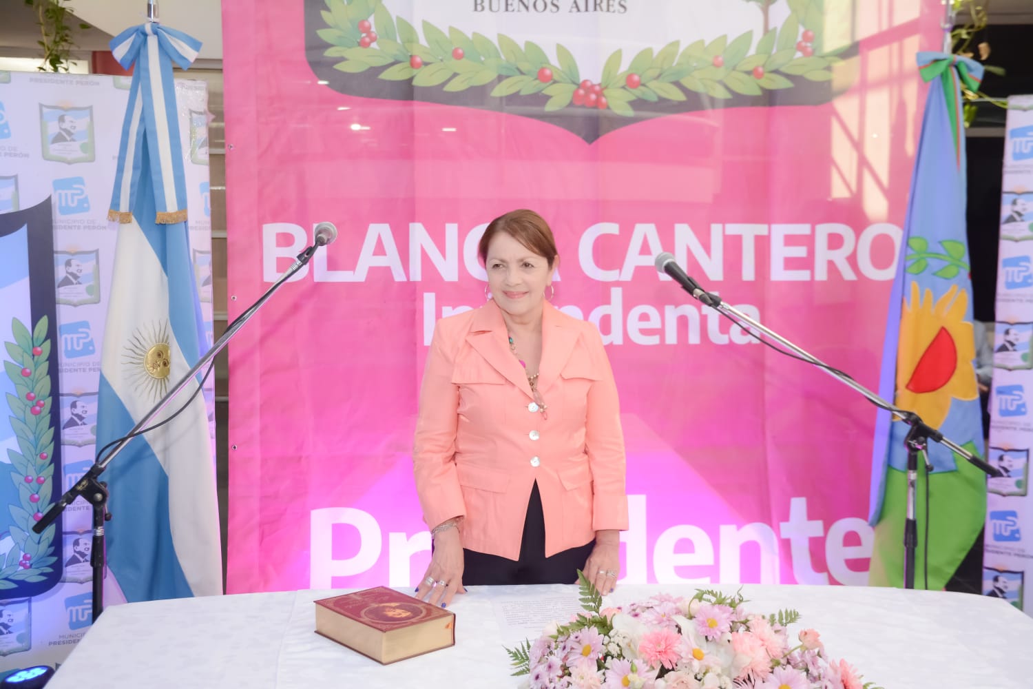 LA INTENDENTE BLANCA CANTERO JURÓ POR UN NUEVO MANDATO, EN PRESIDENTE PERÓN